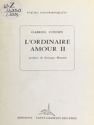 cover image of L'ordinaire amour